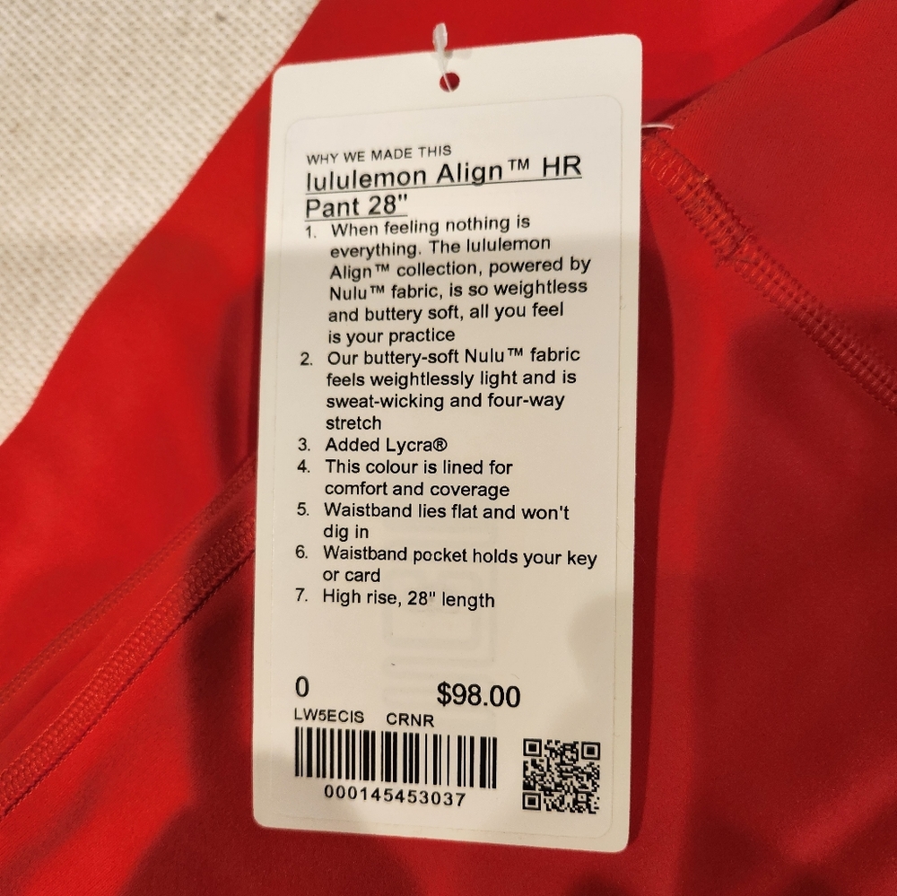 Lululemon Align HR Pant 28" Size 0